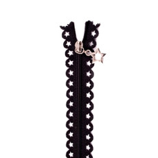 Star Zip 25cm Length - Black