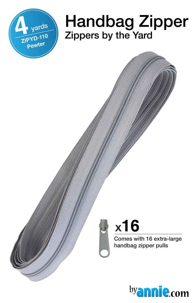 Zipper By The Yard Pewter From Byannie (Avail Mar)