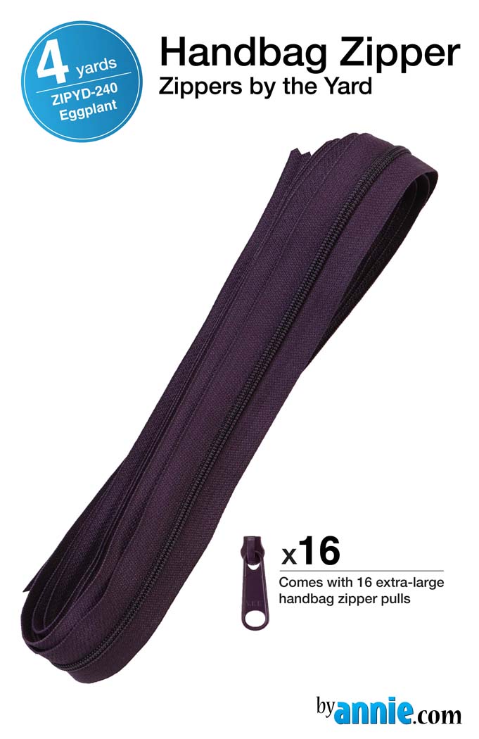 Zipper By The Yard Eggplant From ByAnnie (ZIPYD-240)