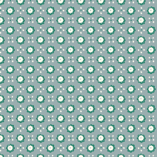Wildflowers from Happy Homestead in Blue/Green by Samantha Johnson for Cloud9 Fabrics (Avail Jun)