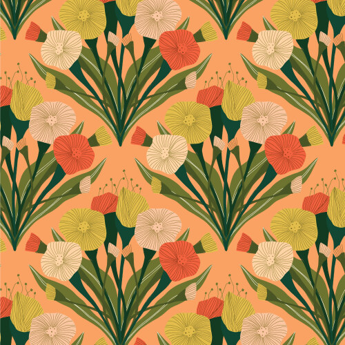 Bouquet Coral From Poppy Fields By MK Surface For Cloud9 Fabrics