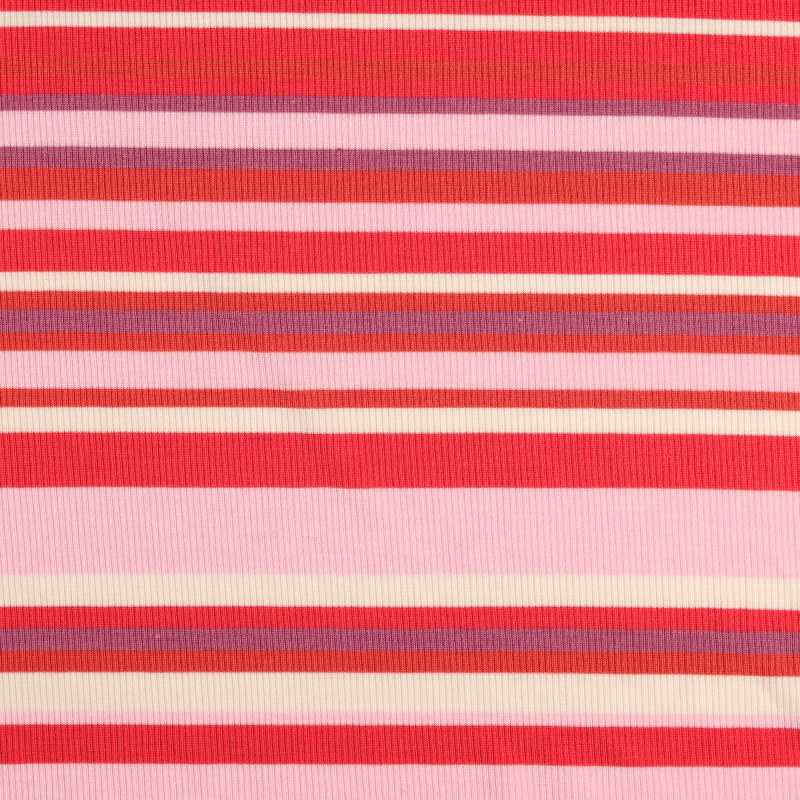 Red / Pink Striped Rib Knit from Isiro by Modelo Fabrics