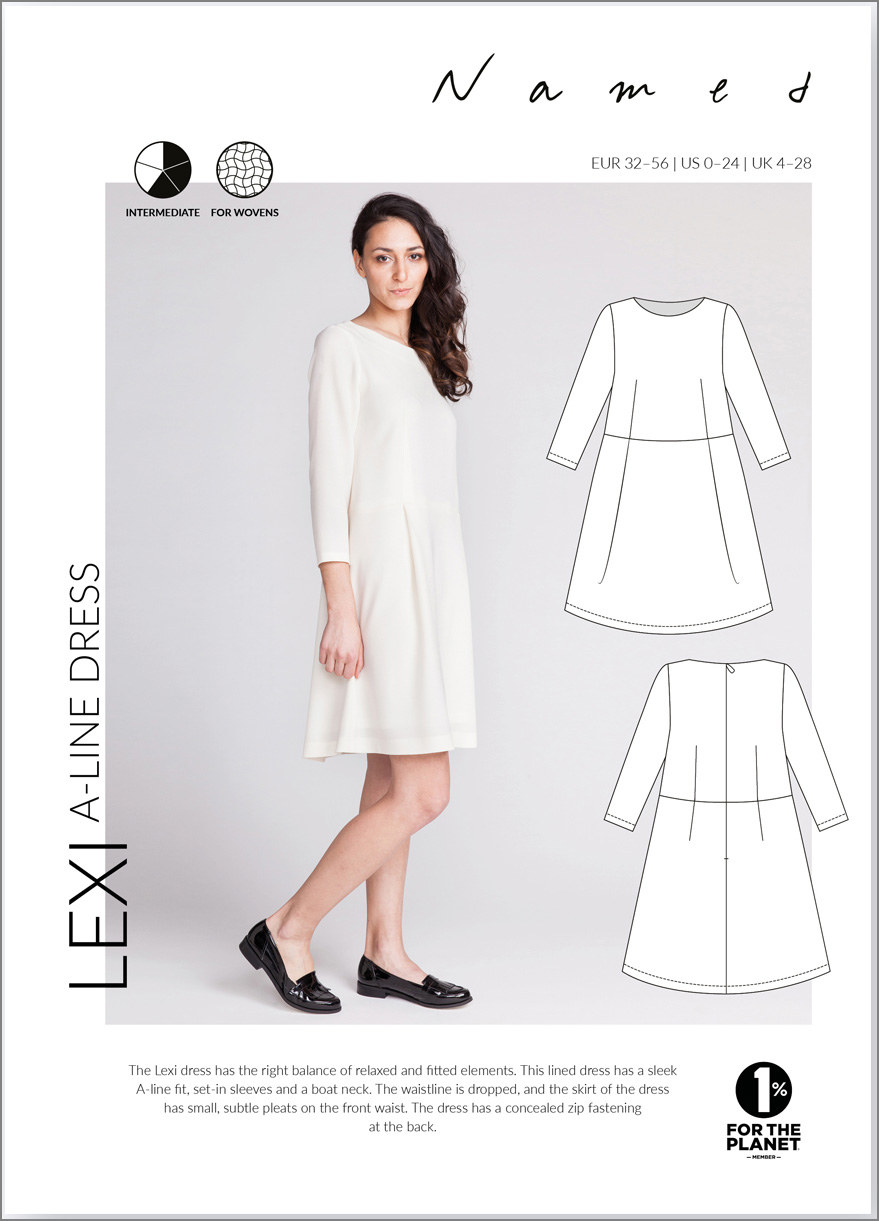 Lexi A-Line Dress Pattern by Named Clothing