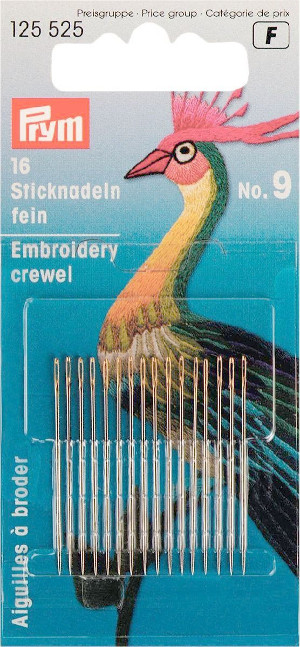 Prym Fine Crewel Needles Ht 9 With 16pcs