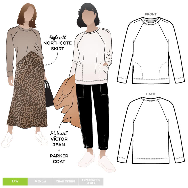 Preston Knit Sweater Pattern Size 18-30 By Style Arc