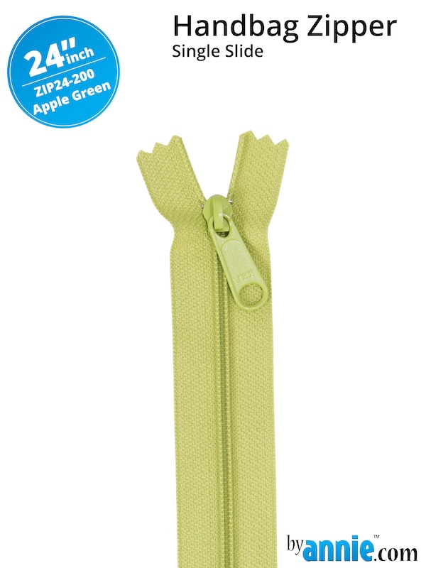 Single Slide Bag Zipper 24in Apple Green From ByAnnie (ZIP24-200)