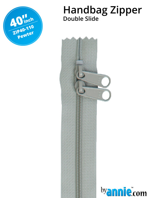 Double Slide Bag Zipper 40in Pewter From ByAnnie