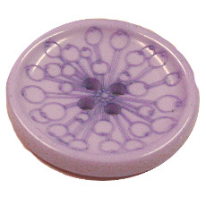 Acrylic Button 4 Hole Seed Head Engraved 28mm Pale Lilac
