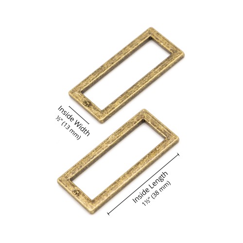 Rectangle Ring - Antique Brass - 1.5 in (38mm) Pack of 2 From ByAnnie