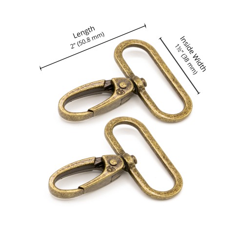 Swivel Hook - Antique Brass - 1.5 in (38mm) Pack of 2 From ByAnnie