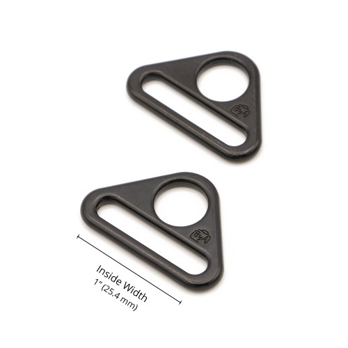Triangle Ring - Black Metal - 1 in (24mm) Pack of 2 From ByAnnie
