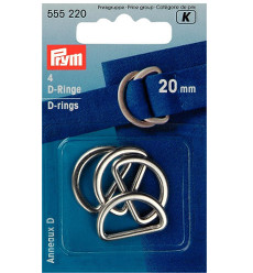 Prym D-rings 20mm Silver Col 4pcs