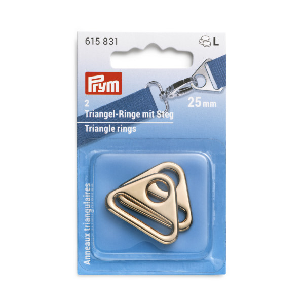 Prym Triangle Rings 25mm New Gold 2 pc