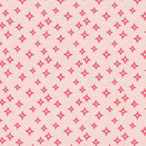 Tiles and Stars from Bohemian Paradise in Pink by Maria Galybina for Cloud9 Fabrics
