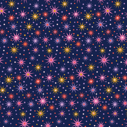 Starlit Dusk from Wonder Jungle in Navy by Pip & Lo for Cloud9 Fabrics (Avail Jun)