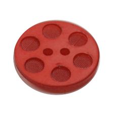 Acrylic Button 2 Hole Indented Circle 18mm Red