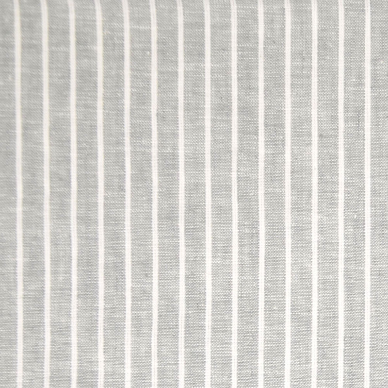 Grey Yarn Dyed Wide Stripe Linen Cotton Blend from Carbury by Modelo Fabrics