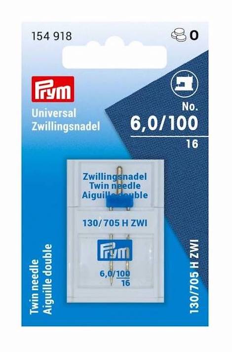 Prym Sewing Machine Needles Twin Universal 6.0mm 100/16 1 Pc