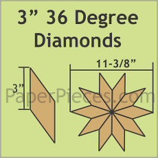 3 Inch 36 Degree Diamonds 40 Pieces - Paper Piecing