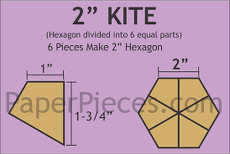 2in Hex Kite Small Pack 90 Complete Pieces - Paper Pieces