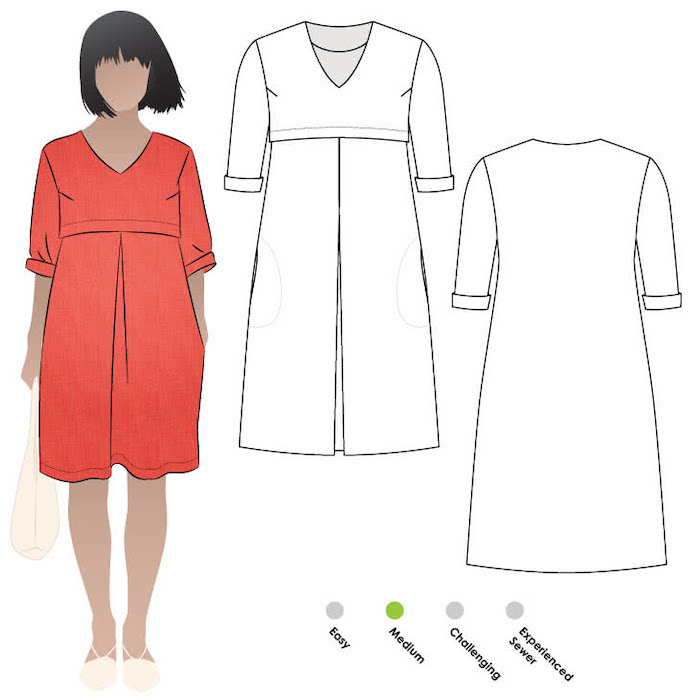 Patricia Rose Dress Pattern Size 18-30 By Style Arc