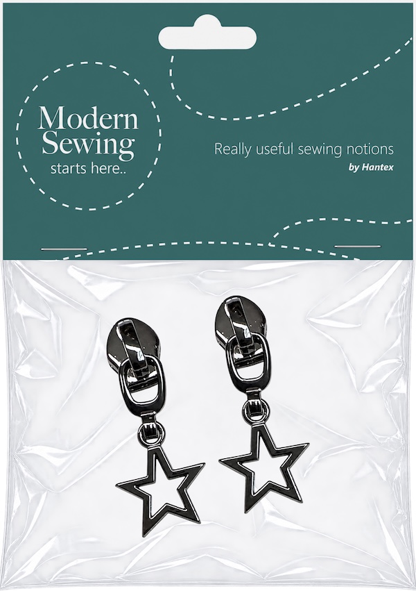 Gun Metal Star Heavy Duty #5 Zip Pull Pack Of 2