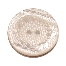 Acrylic Button 2 Hole Engraved 18mm White