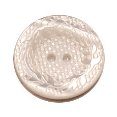 Acrylic Button 2 Hole Engraved 23mm White