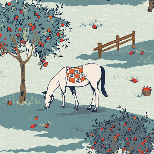 Equine Meadow from The Orchard by Maureen Cracknell for AGF