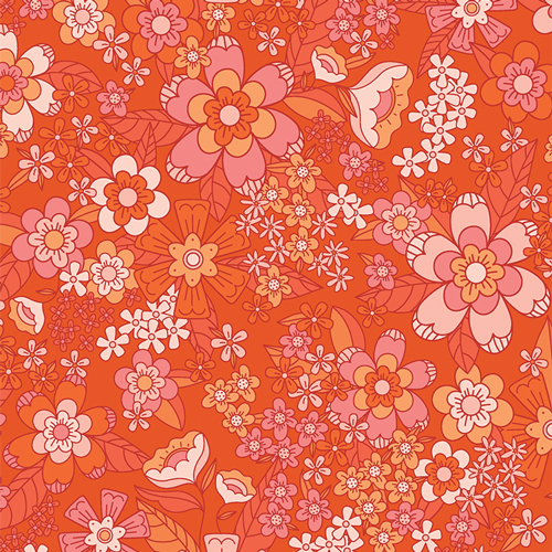 Stay Groovy Scarlet from Flower Bloom designed by AGF Studio in Rayon