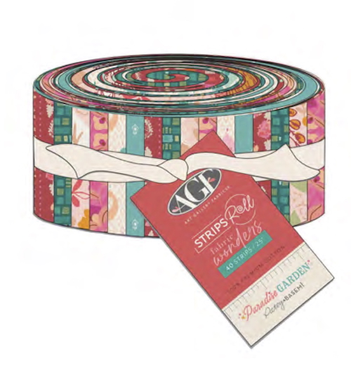 Strips Rolls Fabric Wonders from Paradise Garden by Patty Baseme for AGF (Avail May)