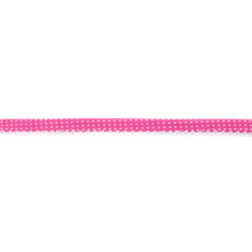 Fuchsia Spotted Crochet-edged Poplin Bias Binding Double Fold - 15mm X 25m