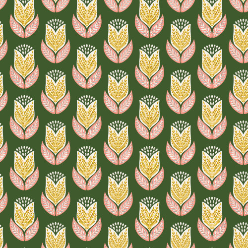 Tulips Jade From Honey Garden By Juliana Tipton For Cloud9 Fabrics