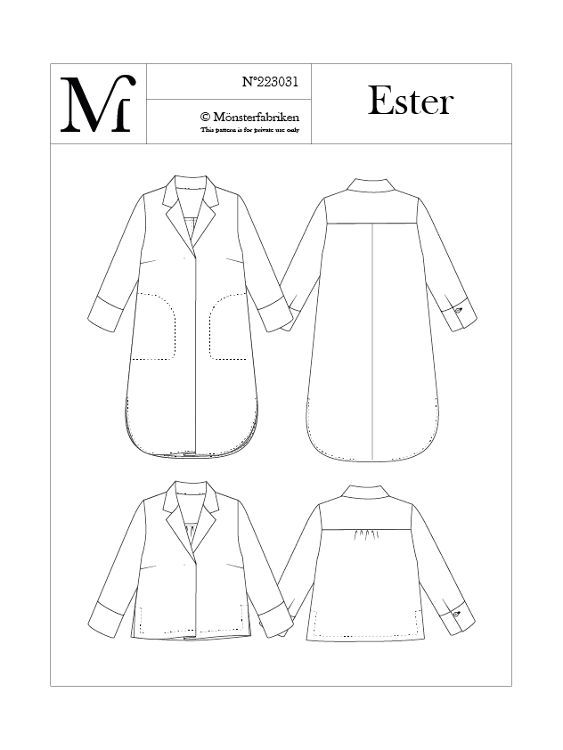 Ester Dress & Shirt Pattern 80 - 96cm Chest by Monsterfabriken