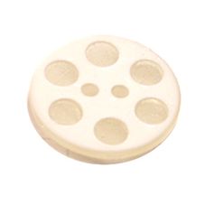 Acrylic Button 2 Hole Indented Circle 12mm White