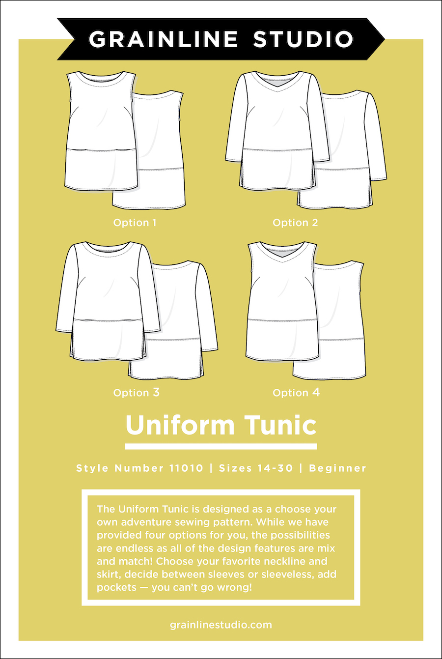 Uniform Tunic Pattern Size 14-30 By Grainline Studio