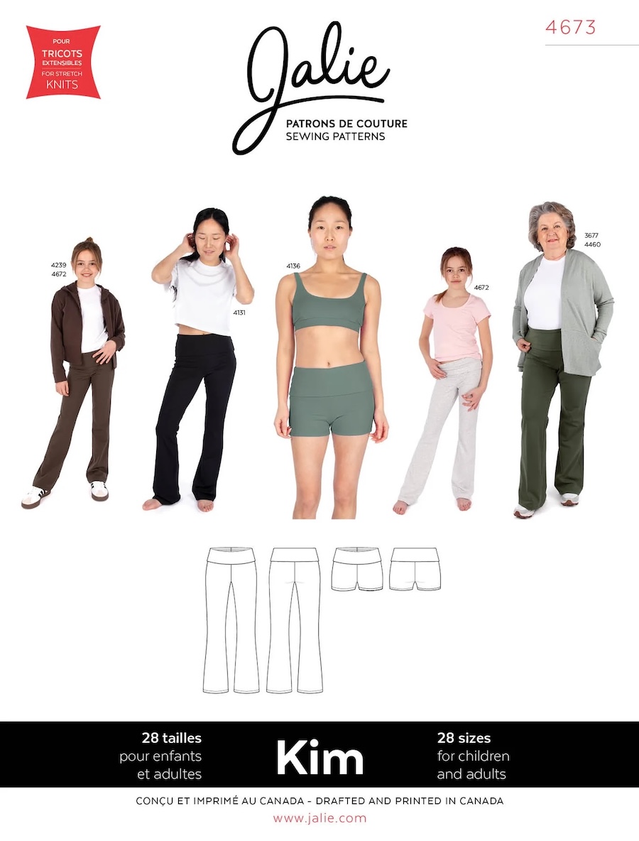 Kim Foldover Waist Yoga Pants And Shorts Pattern By Jalie