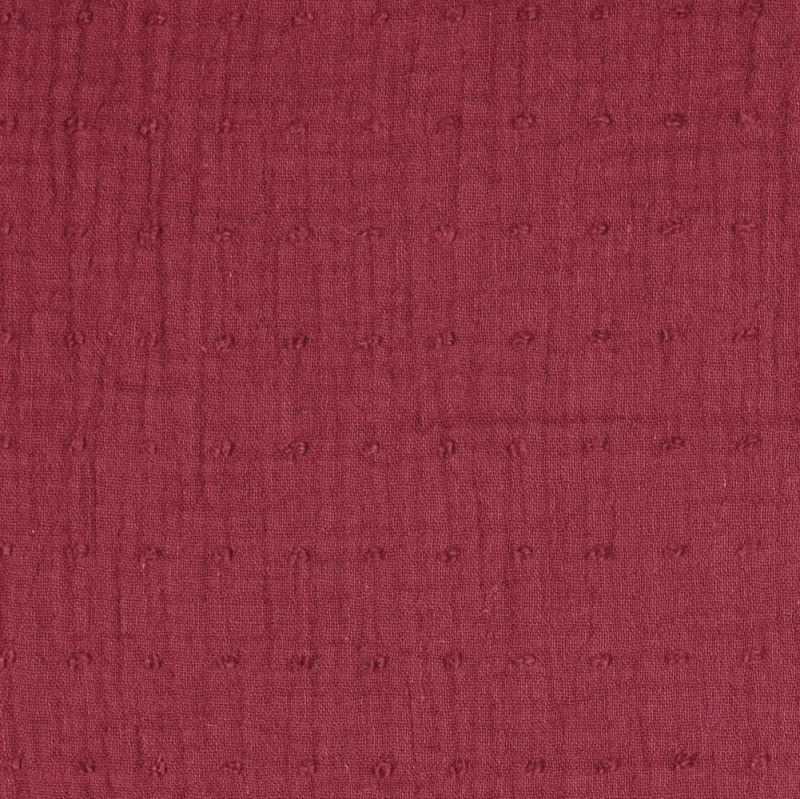 Wine Dobby Double Gauze from Milsato by Modelo Fabrics