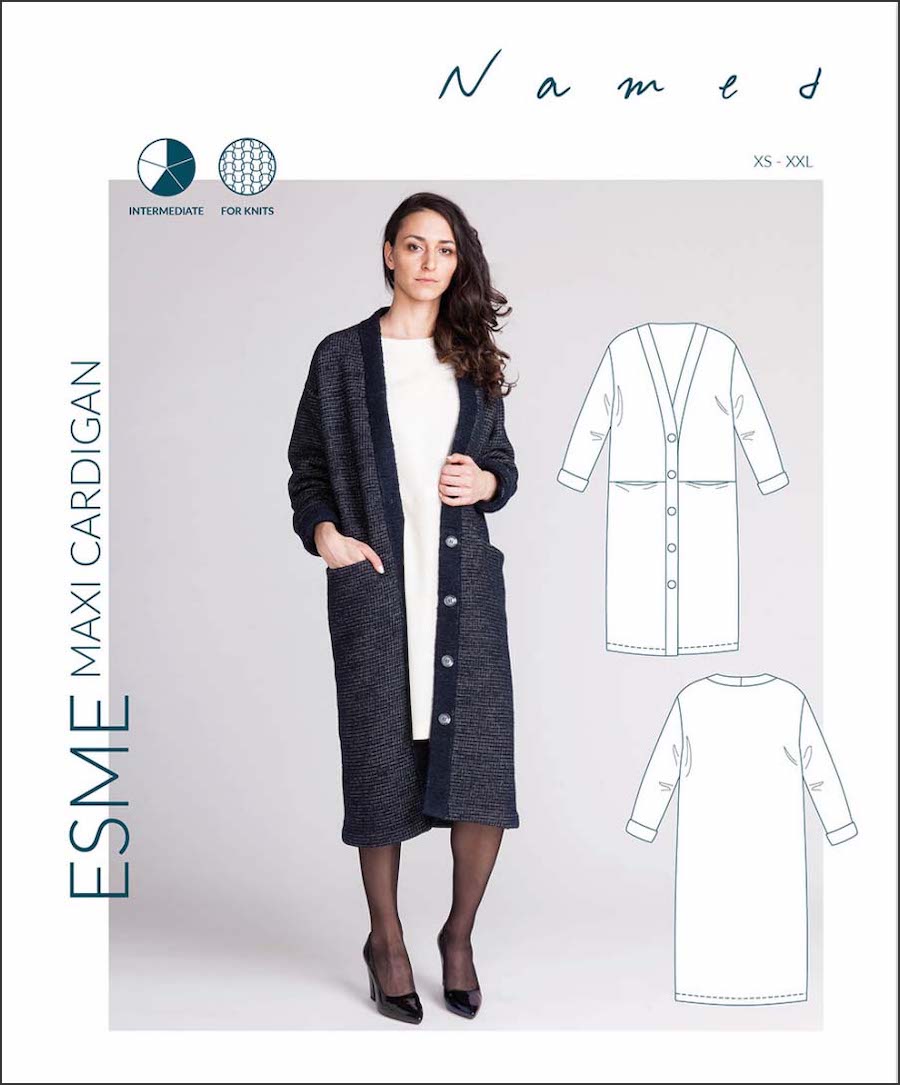 Esme Maxi Cardigan Pattern by Named Clothing
