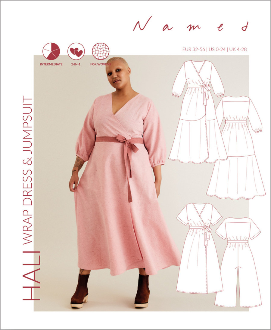 Hali Wrap Dress & Jumpsuit Pattern by Named Clothing