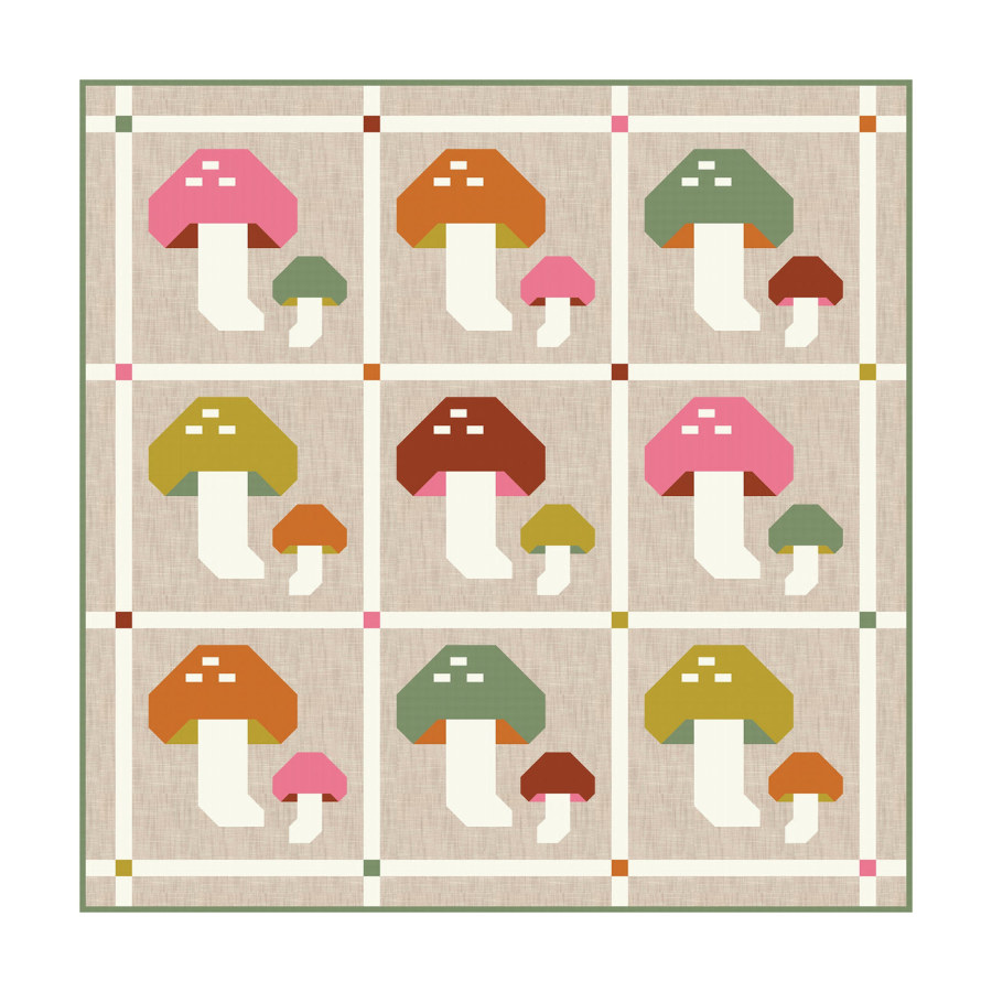Forest Fungi Quilt Pattern by Pen + Paper Wholesale by Hantex Ltd UK EU