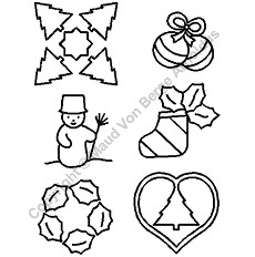 Assorted 3in Christmas Block Stencils Average Size: 3.5inor 9cm