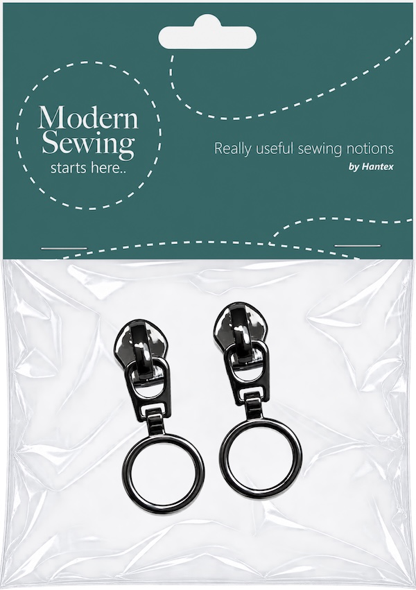 Gun Metal With Ring Heavy Duty #5 Zip Pull Pack Of 2
