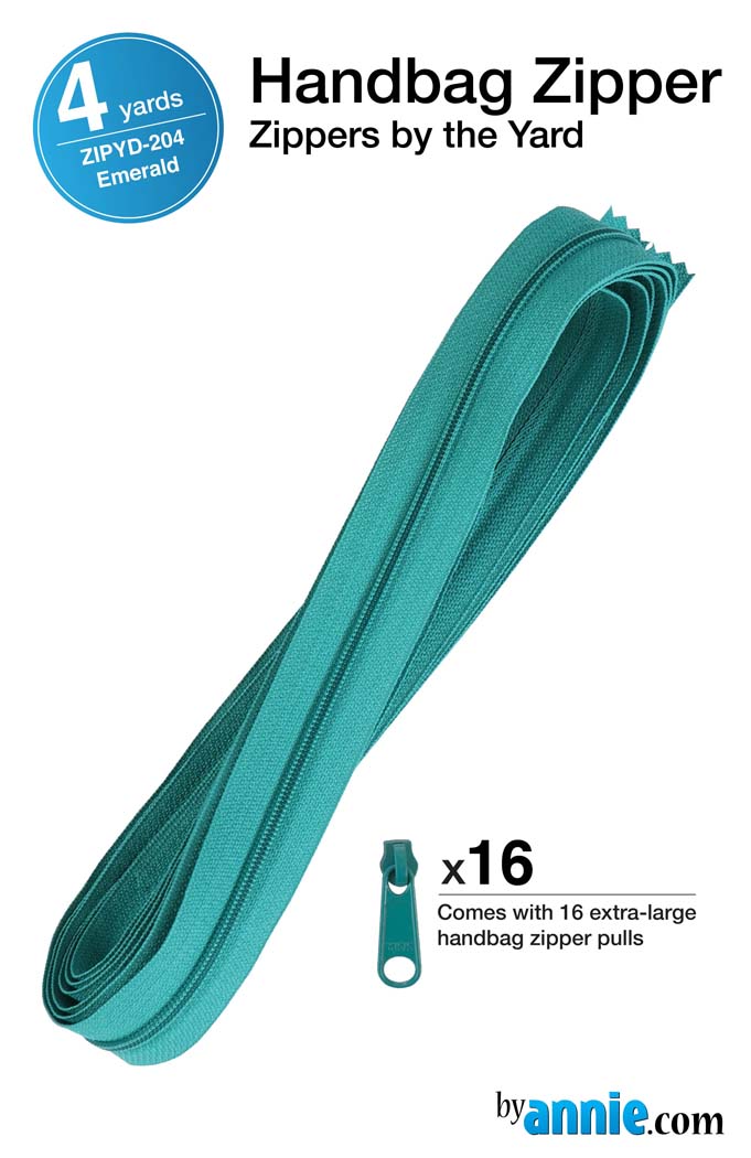Zipper By The Yard Emerald From ByAnnie (ZIPYD-204)