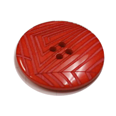 Acrylic Button 4 Hole Deep Ridged 30.5mm Red