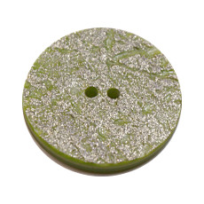 Acrylic Button 2 Hole Metallic 14mm Sage / Silver