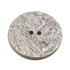 Acrylic Button 2 Hole Metallic 14mm Grey / Silver