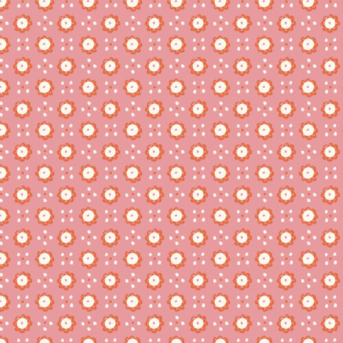 Wildflowers from Happy Homestead in Pink/Orange by Samantha Johnson for Cloud9 Fabrics (Avail Jun)