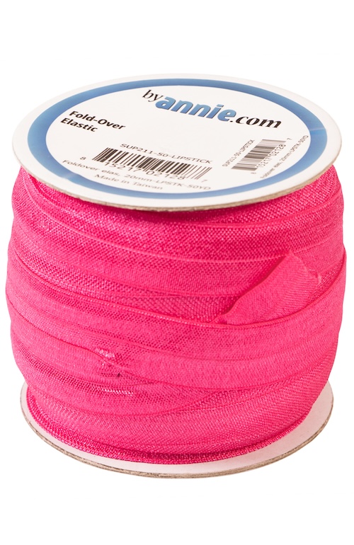 Lipstick Foldover Elastic 20mm x 50yds (45.7m) From ByAnnie (SUP211-50-LIPSTICK)
