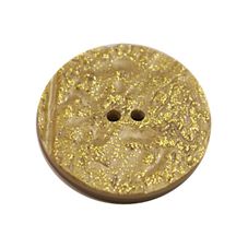 Acrylic Button 2 Hole Metallic 14mm Yellow / Gold